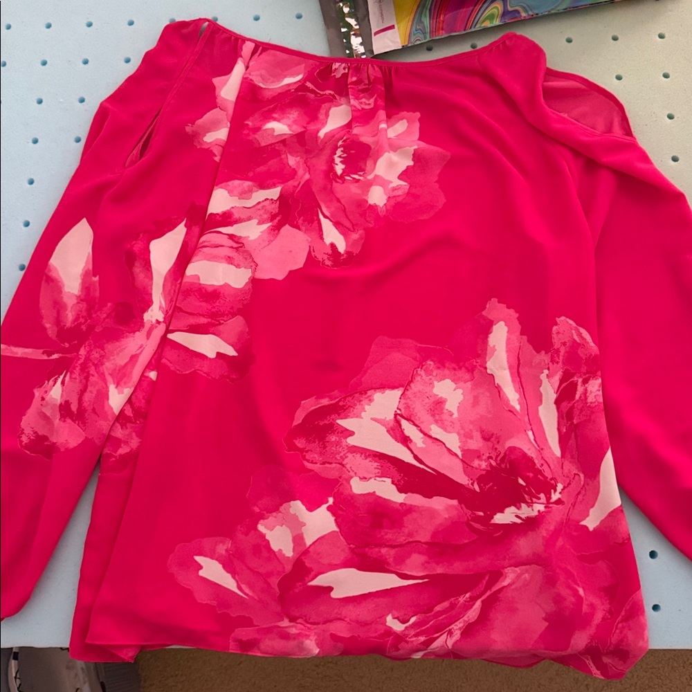 Vibrant Floral Pink Blouse (38)